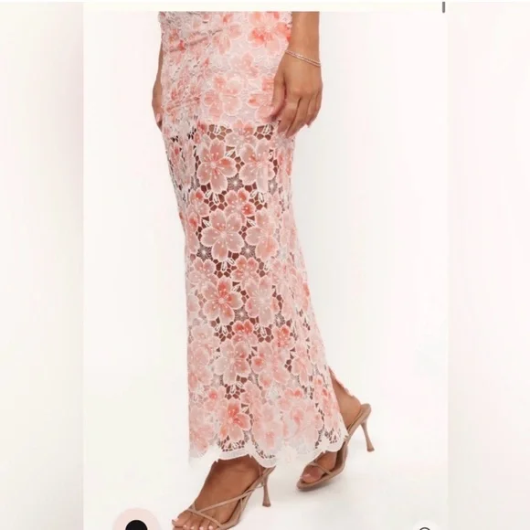 Petal & Pup Peach Floral Lace Maxi Dress - Picture 2 of 9